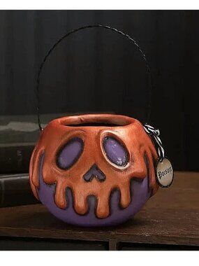 Bethany Lowe Halloween Small Purple Apple bucket With Orange Poison drip LA1392